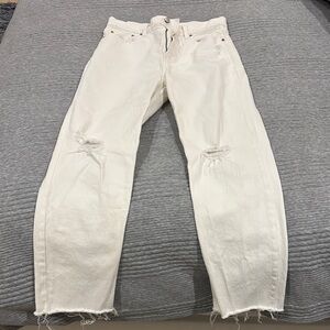 Stylish White Distressed Jeans